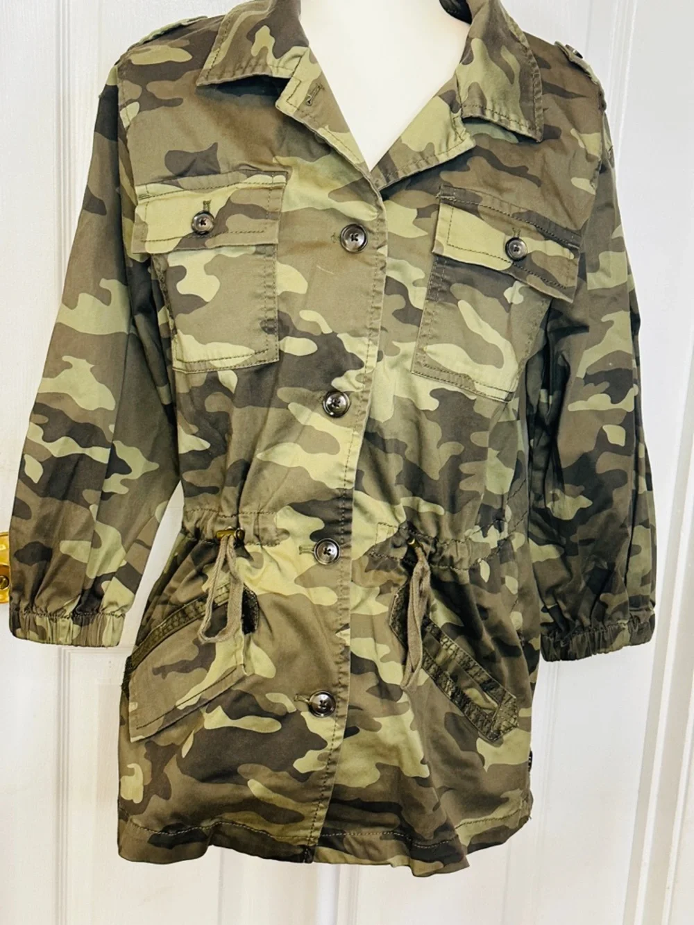 Banana Republic Jacket Women Green Camouflage Jacket Coat Size Medium